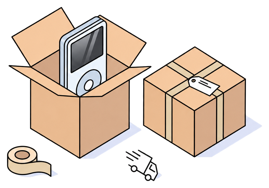 iPod pronto per la spedizione
